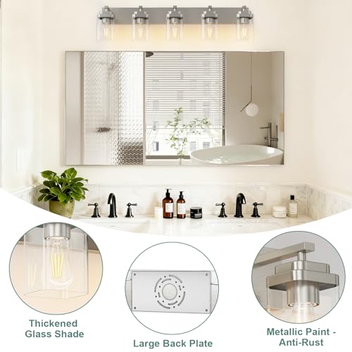 Brushed Nickel Bathroom Light Fixtures