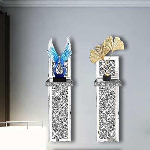 Set of 2 Crystal Crush Diamond Candle Sconces (2 Count)
