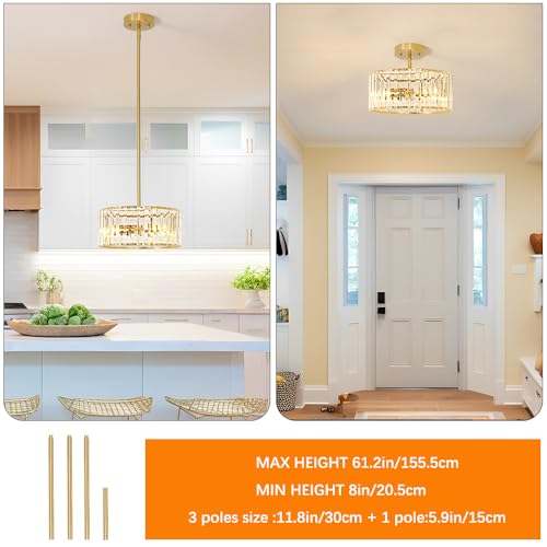Gold Crystal Chandelier for Dining Room