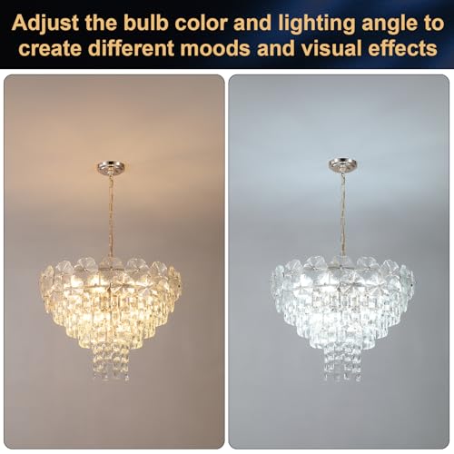 Flower Crystal Luxury Chandelier Gold 24" 12