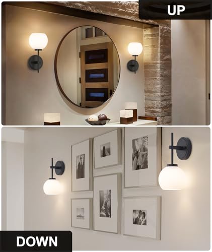 Black Wireless Rechargeable Wall Sconces with Remote Control (2 Count)