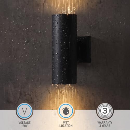 2 Pack 12" Outdoor Cylinder Wall Light (2 Count)