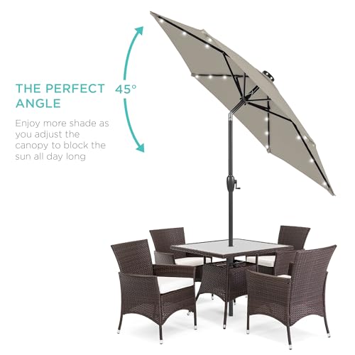 7.5ft Solar Umbrella LED Lighted Patio Umbrella