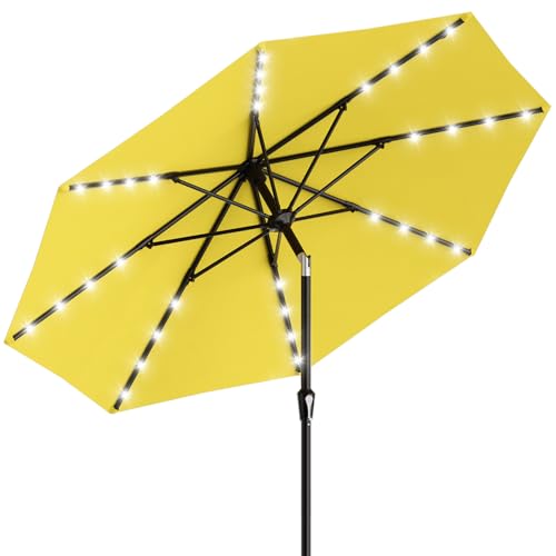 9FT Patio Umbrella with Solar Lights