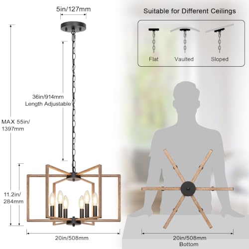 6 Light Rustic Chandelier