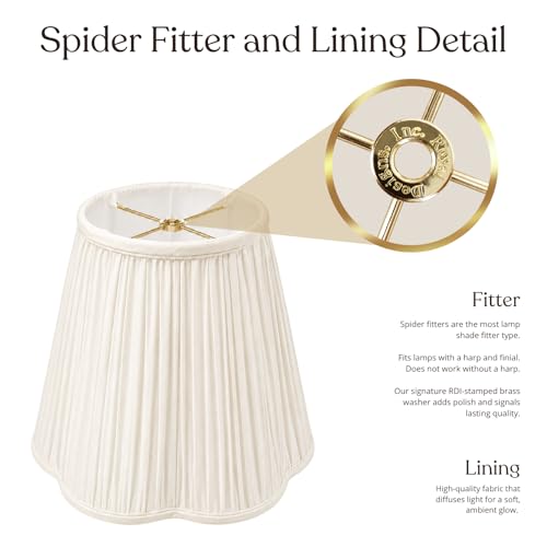 BS-754-14WH Bottom Scallop Gather Pleat Basic Lamp Shade, 7 x 14 x 11.5, White