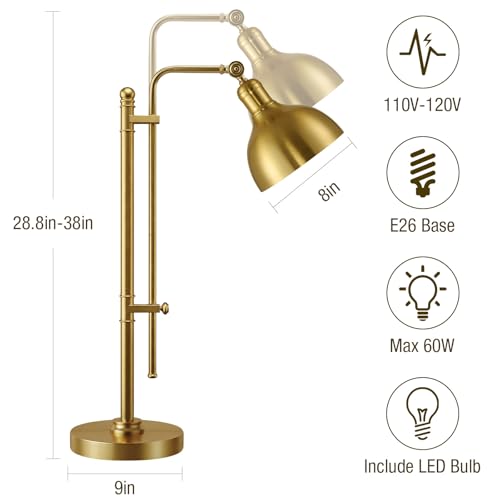 Industrial Adjustable Desk Lamp for Home Office
