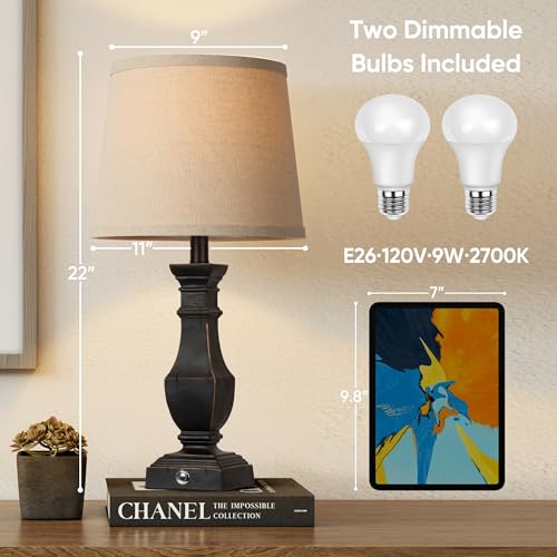 Dimmable Table Lamps Set of 2 (2 Count)