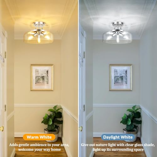 3 Light Semi Flush Mount Light Fixture