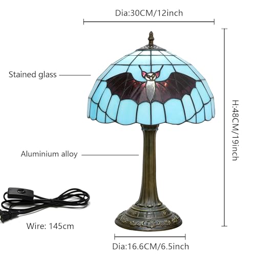 Bat Tiffany Stained Glass Lamp Halloween Bedroom Living Room Table Lamp