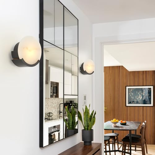 1 Light Black Modern Wall Sconces for Bedroom