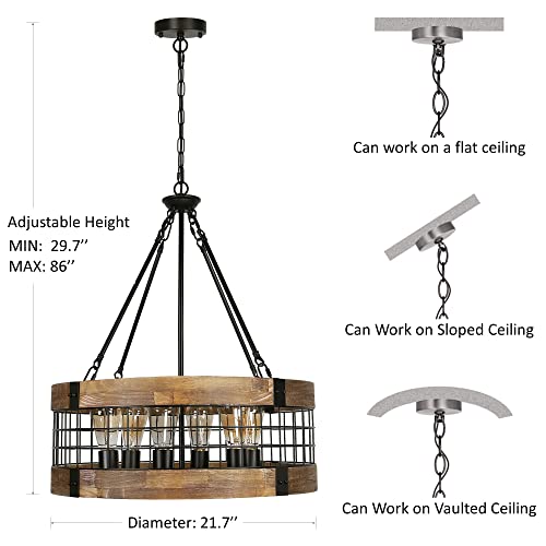 6 Light Farmhouse Chandelier for Entryway