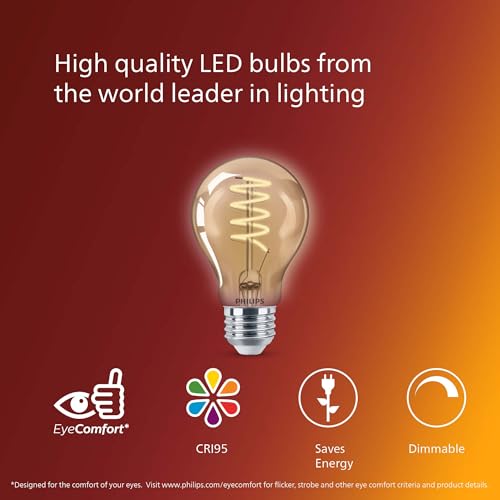 LED 60 W A19 Vintage Edison Spiral Amber