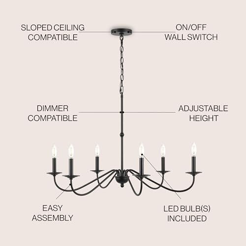 Wicklow 6 Light Farmhouse Chandelier 34.75"