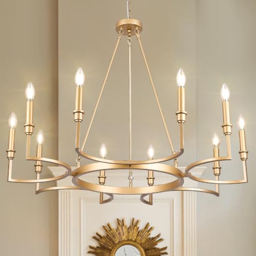 10 Light Candelabra Chandelier Living Room Gold Chandeliers 39in