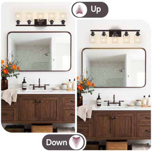 5 Light Oil Rubbed Bronze Bathroom Light Fixtures
