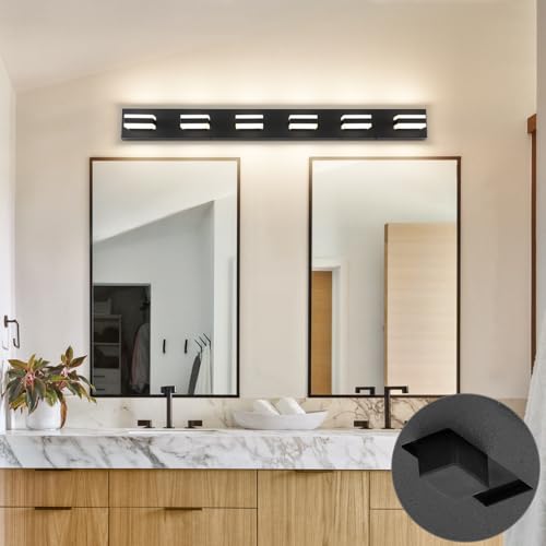 5 Color Temperature Adjustable Modern Vanity Light6 Lights Black Bathroom Light FixturesIndoor LED Bar Lighting 5 Color Temperature Adjustable 5CCT ETL Listed