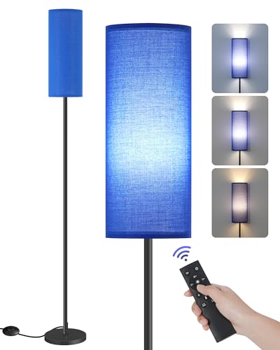 Dimmable Blue Floor Lamp for Living Room with Remote and Foot Switch
