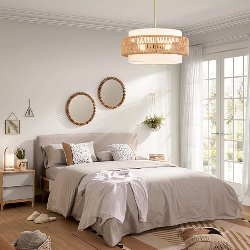19.7" Rattan Chandelier for Dining Room