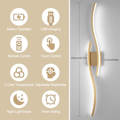 Modern LED Wall Sconce Set of 2