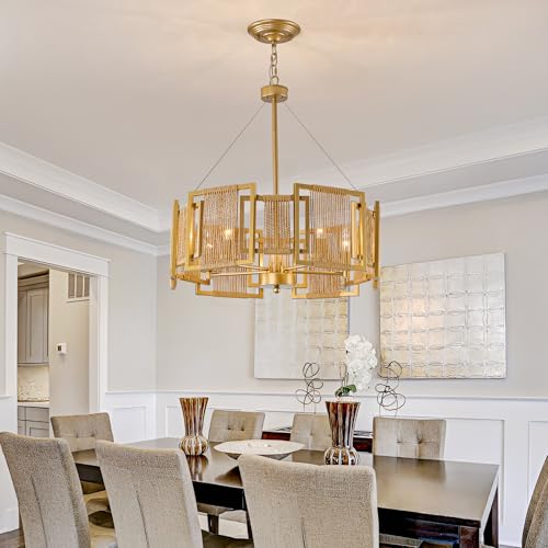 4 Light Boho Rattan Chandelier Light Fixture