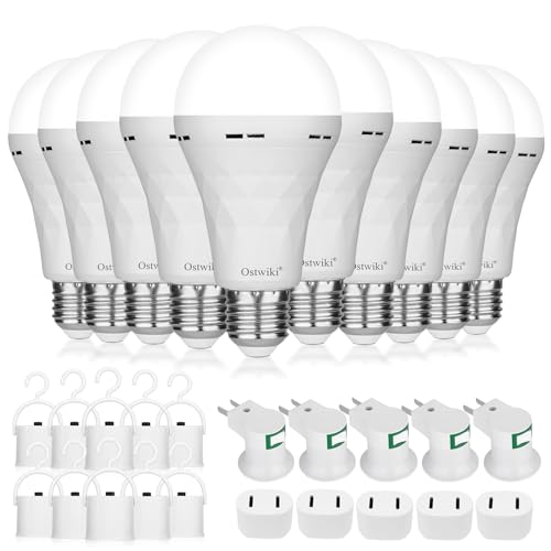 10 Pack Rechargeable Emergency Light Bulbs for Power Outage (10 Count)