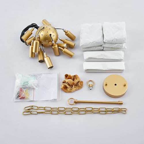 12 Light Gold Sputnik Chandelier