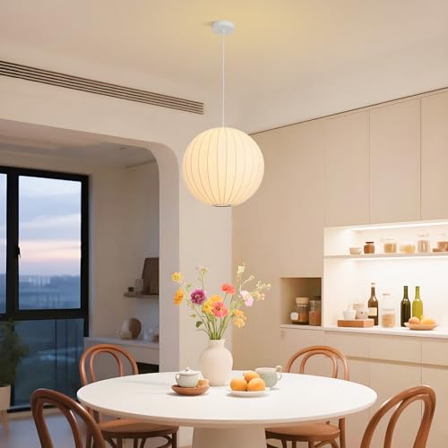 Globe Silk Pendant Light 15.7in Large