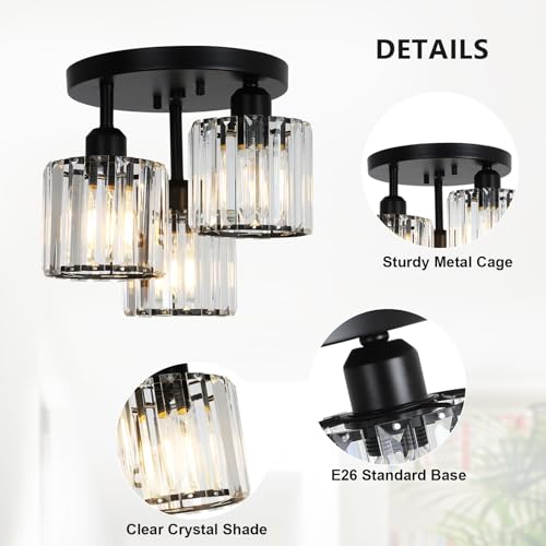 Crystal Semi Flush Mount Ceiling Light