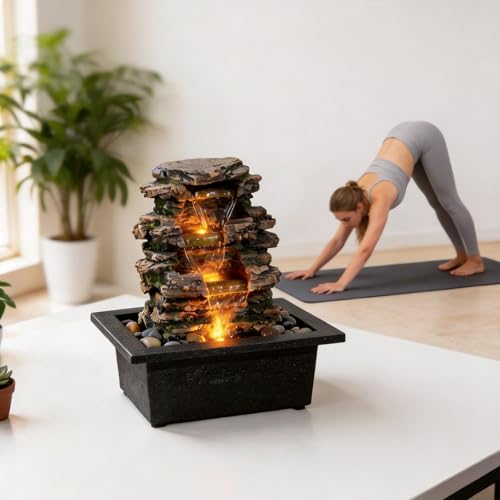Tabletop Waterfall Fountain with LED Light