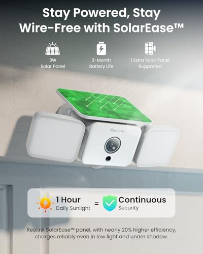 Solar Floodlight Security Cameras Wireless Outdoor (2 Count)