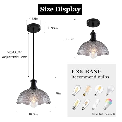 Vintage Pendant Light (Gray / 1 Pack)