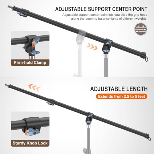 Lincostore 2.5ft to 5ft Adjustable Overhead Light Boom Arm