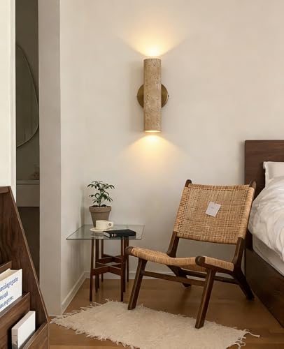 11" Natural Travertine Wall Sconce