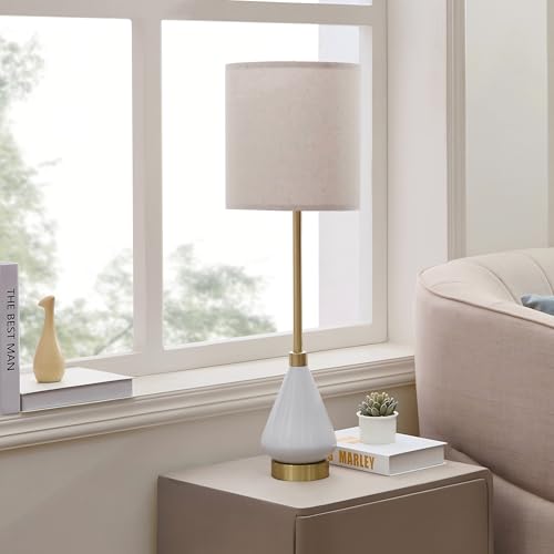 32" Gold Buffet Lamps Set of 2 with White Ceramic Base (2 Count)