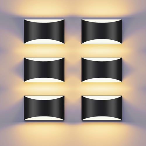 Black Modern LED Wall Sconce (6 Count)