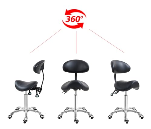 Saddle Stool Chair with Back Support