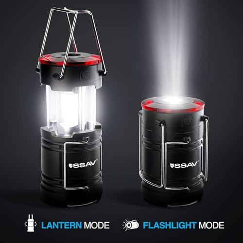 2 Pack Battery Powered LED Lanterns with Batteries for Each Lantern (2 Count)