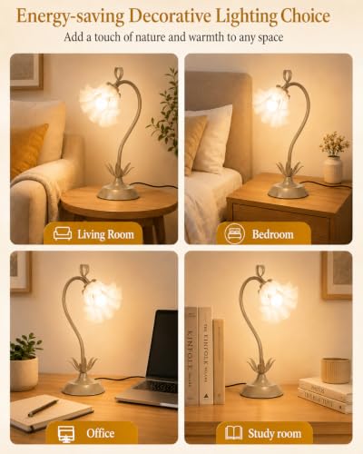 Flower Table Lamp Cute Desk Lamp for Bedroom Home Decor