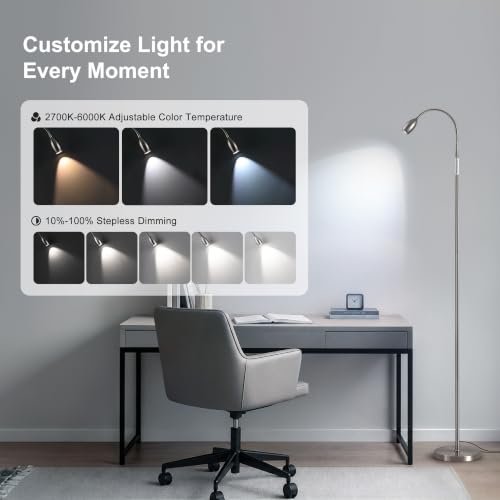 72" Reading Floor Lamp (Nickel)