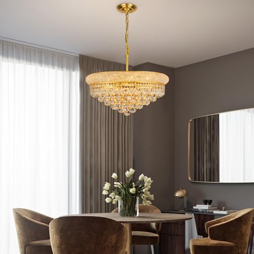 Gold Crystal Chandeliers for Dining Room