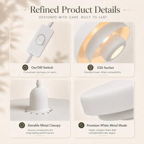 White Plug in Pendant Light