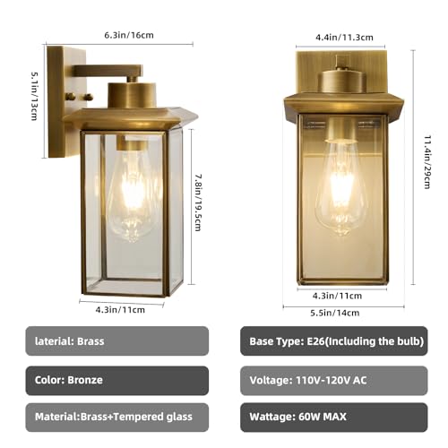 Brass outdoor sconces (2 Count)