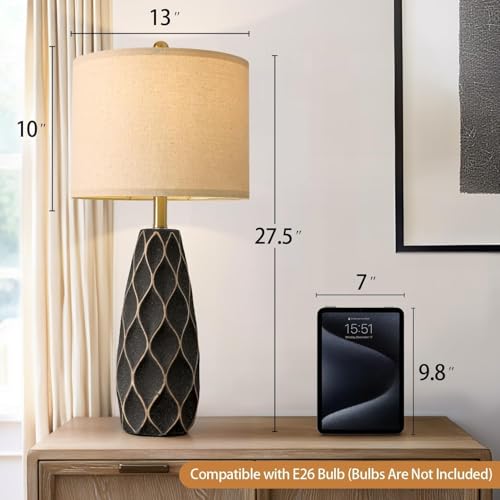 27.5" Ceramic Table Lamps for Bedroom Living Room Lamps Set of 2 (2 Count)