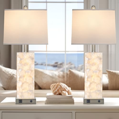 28" Coastal Table Lamps for Living Room Set of 2 (2 Count)