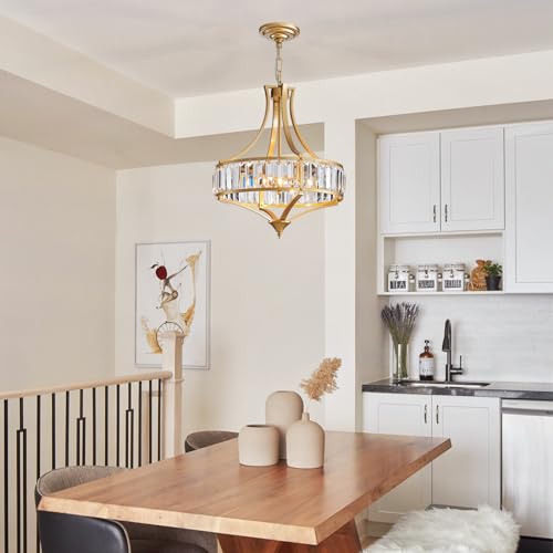 Modern Gold Crystal Chandeliers for Dining Room Pendant 4