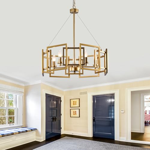 Modern Chandelier Gold Geometric Pendant Lighting Fixture 5