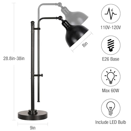 Industrial Adjustable Desk Lamp for Home Office