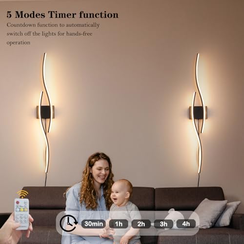 Modern Plug in Wall Sconces Set of Two (2 Count)
