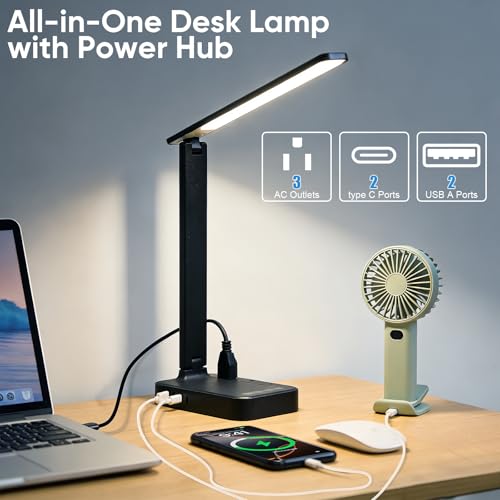 LED Desk Lamp with Power Strip